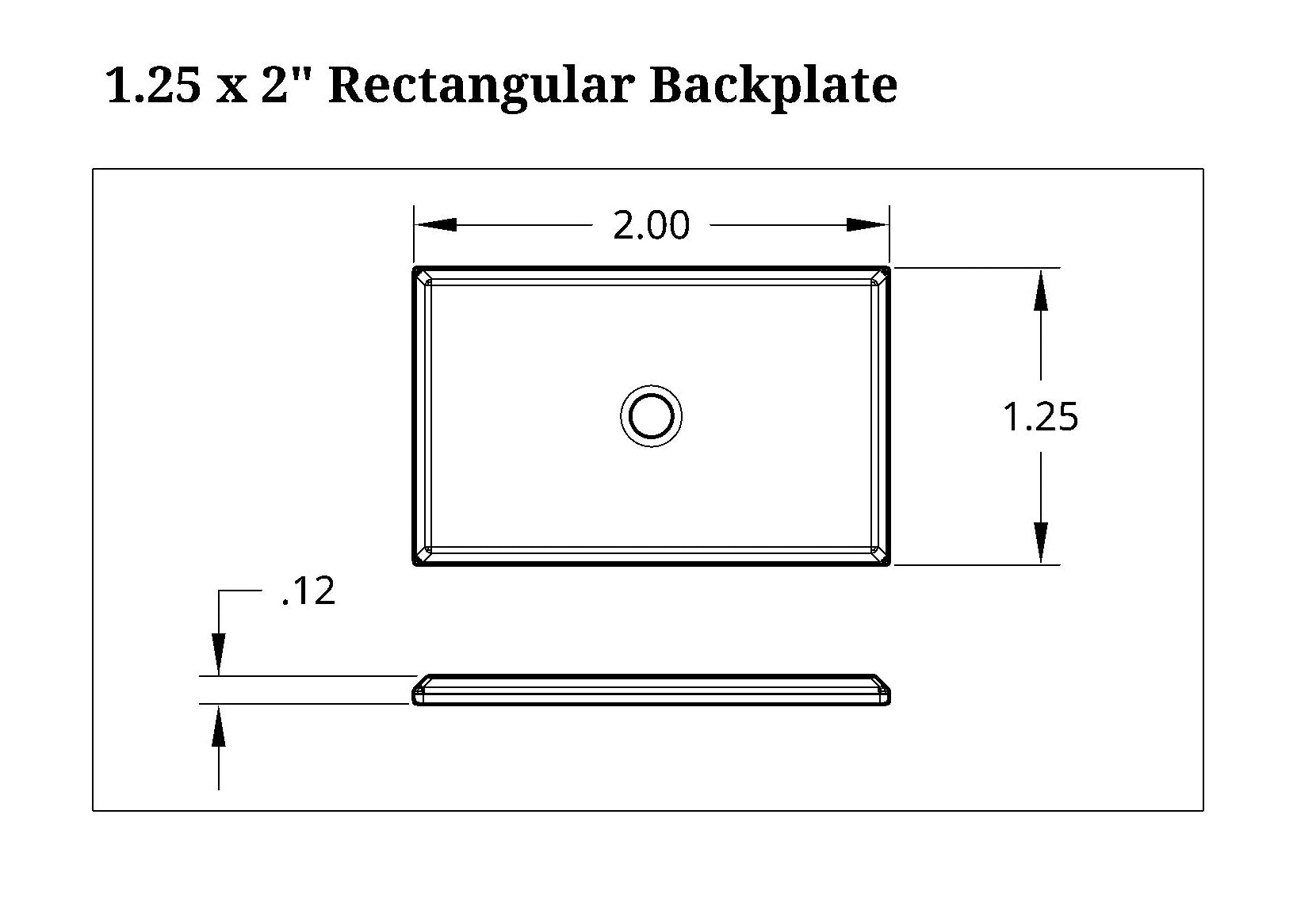 Rectangular Backplate, 1.25