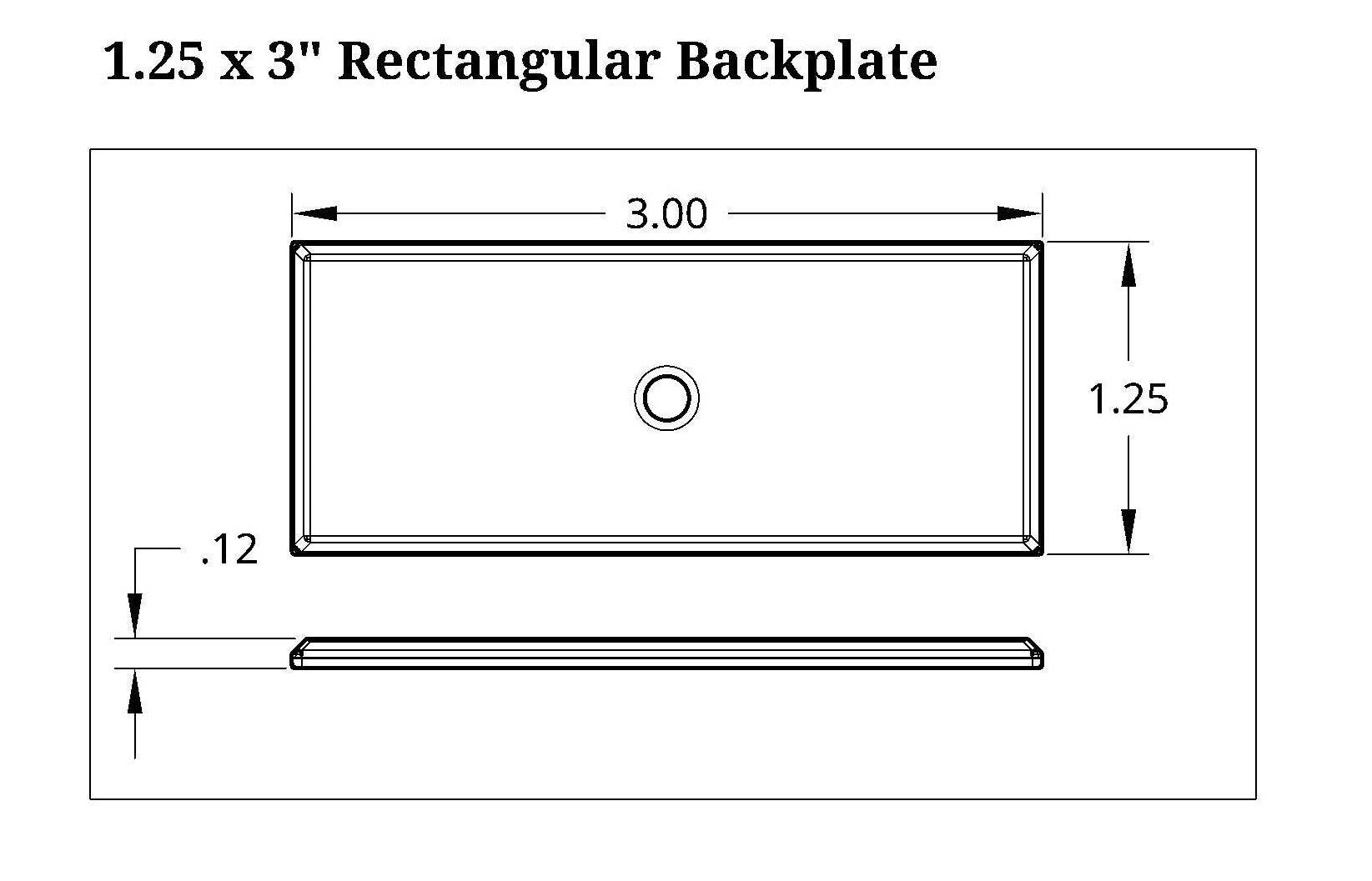 Rectangular Backplate, 1.25