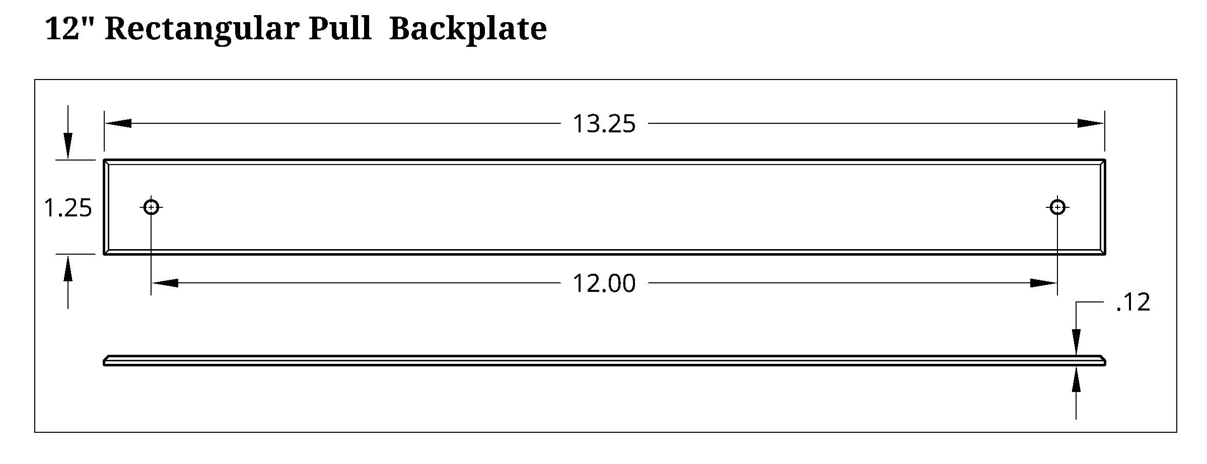 Rectangular Pull Backplate, 1.25