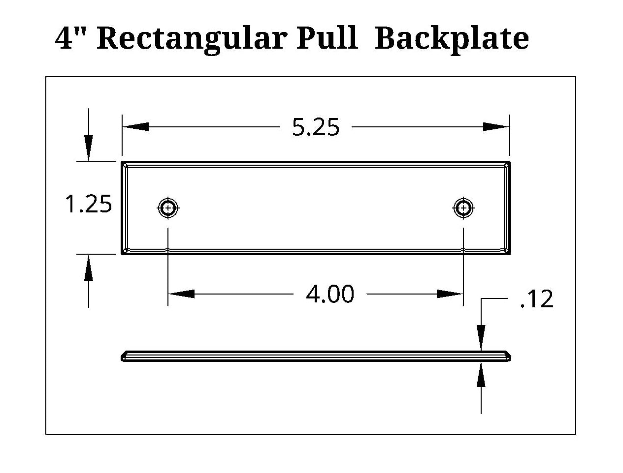 Rectangular Pull Backplate, 1.25