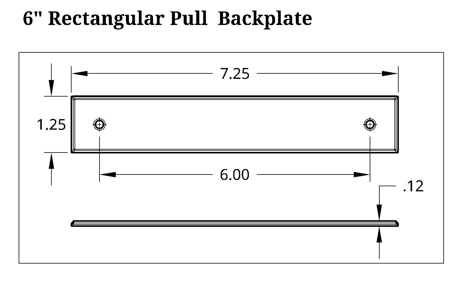 Rectangular Pull Backplate, 1.25