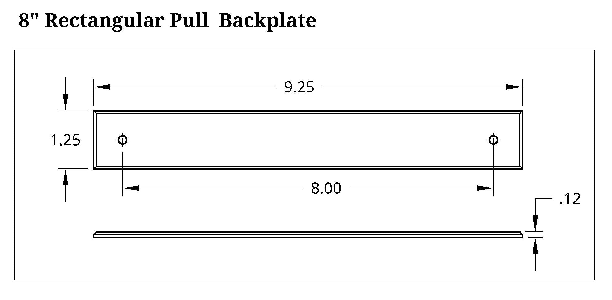 Rectangular Pull Backplate, 1.25