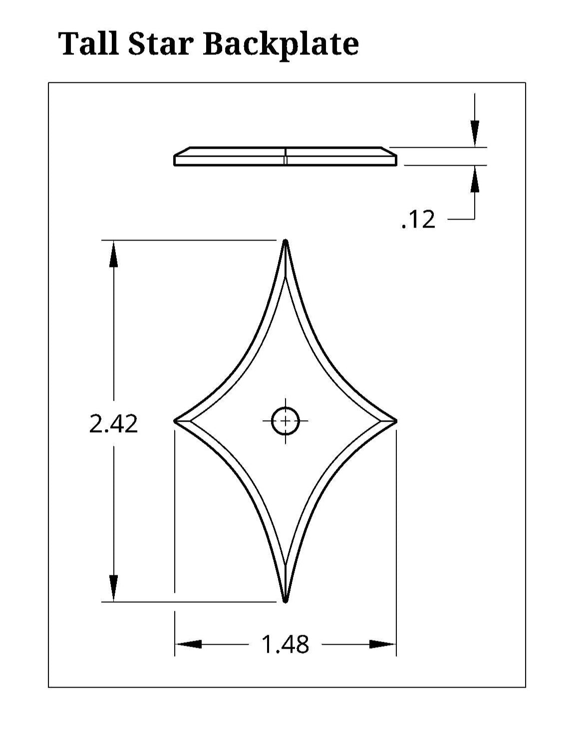 Star Backplate, 4 Point, Tall
