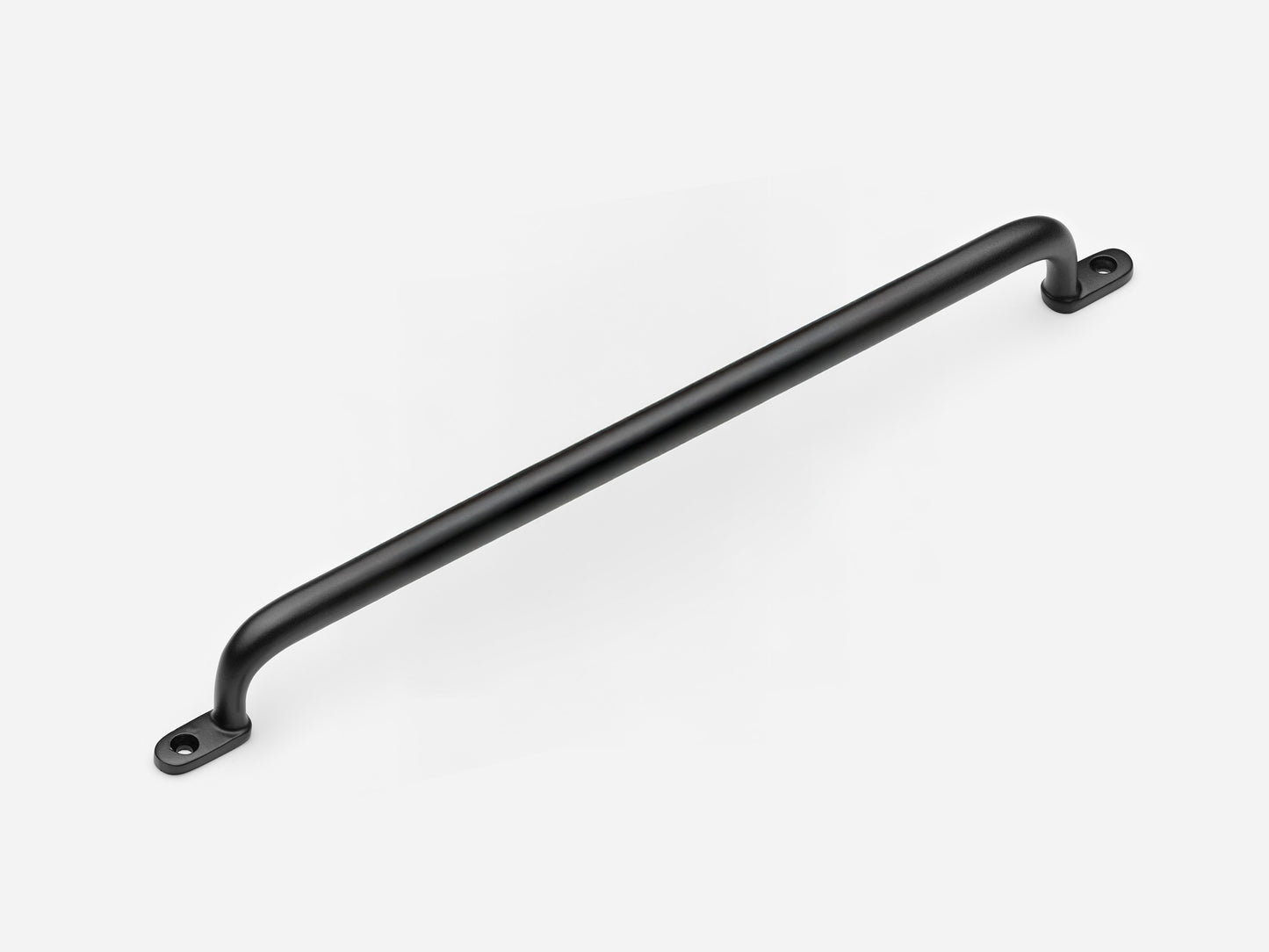 Solid brass Butler appliance pull, 12 inches, in a matte black finish for cabinets.