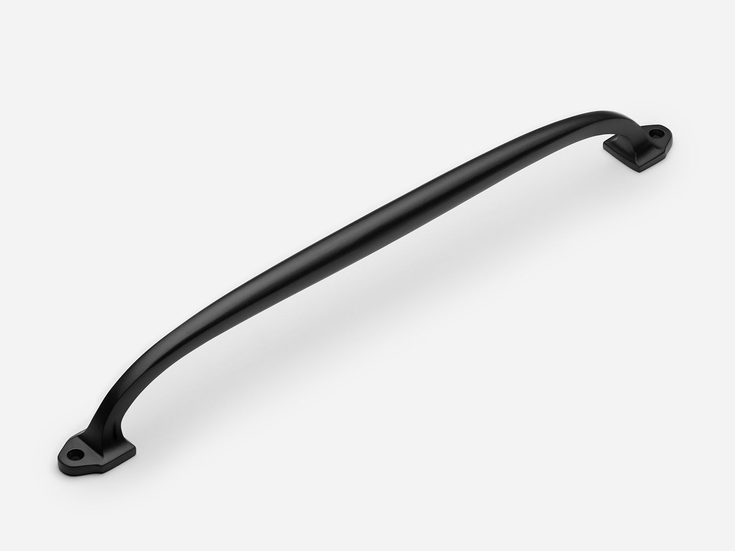 Solid brass Georgian appliance pull, 12 inches, in a matte black finish for cabinets.
