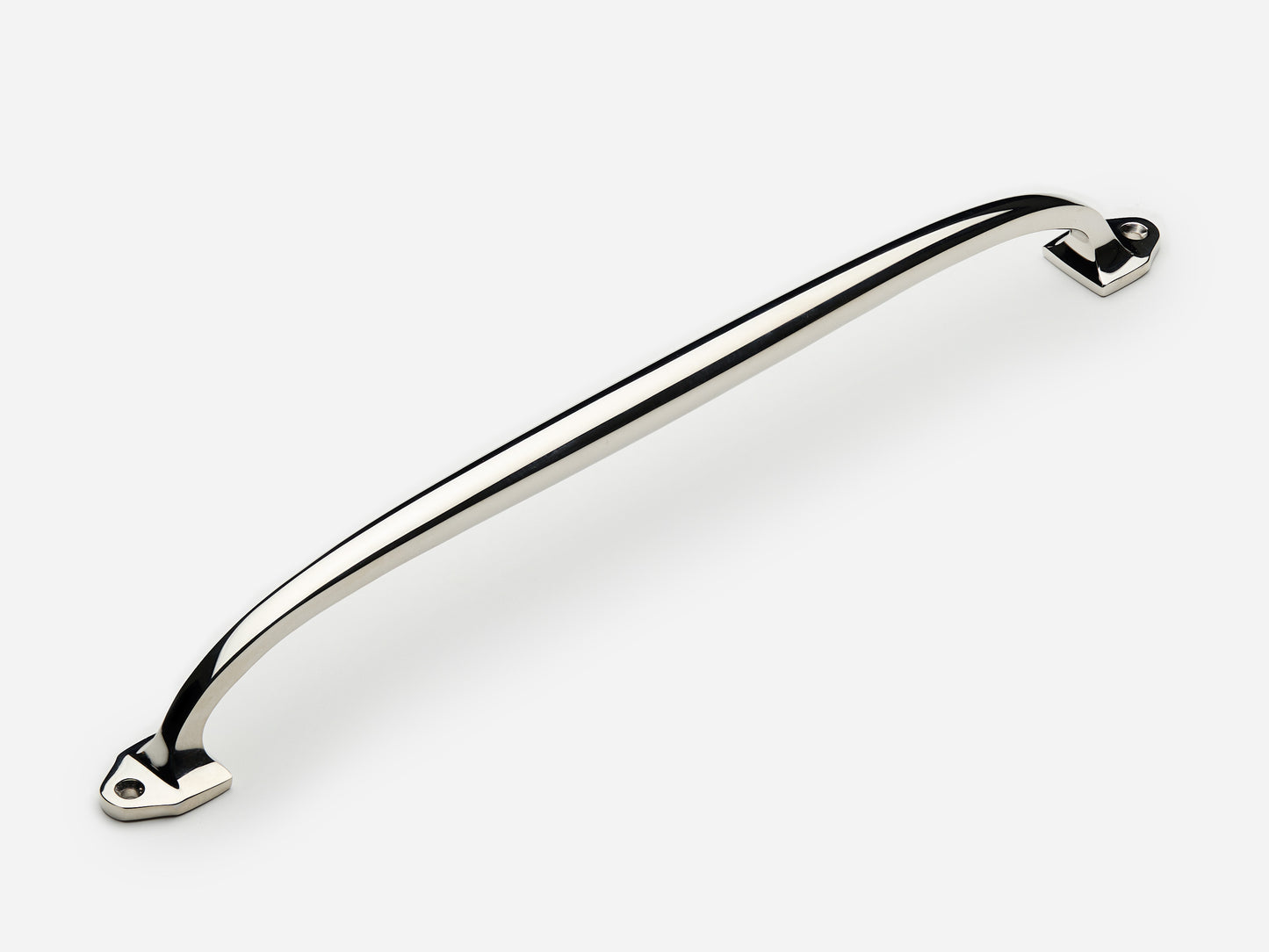 Solid brass Georgian appliance pull, 12 inches, in a polished nickel finish for cabinets.