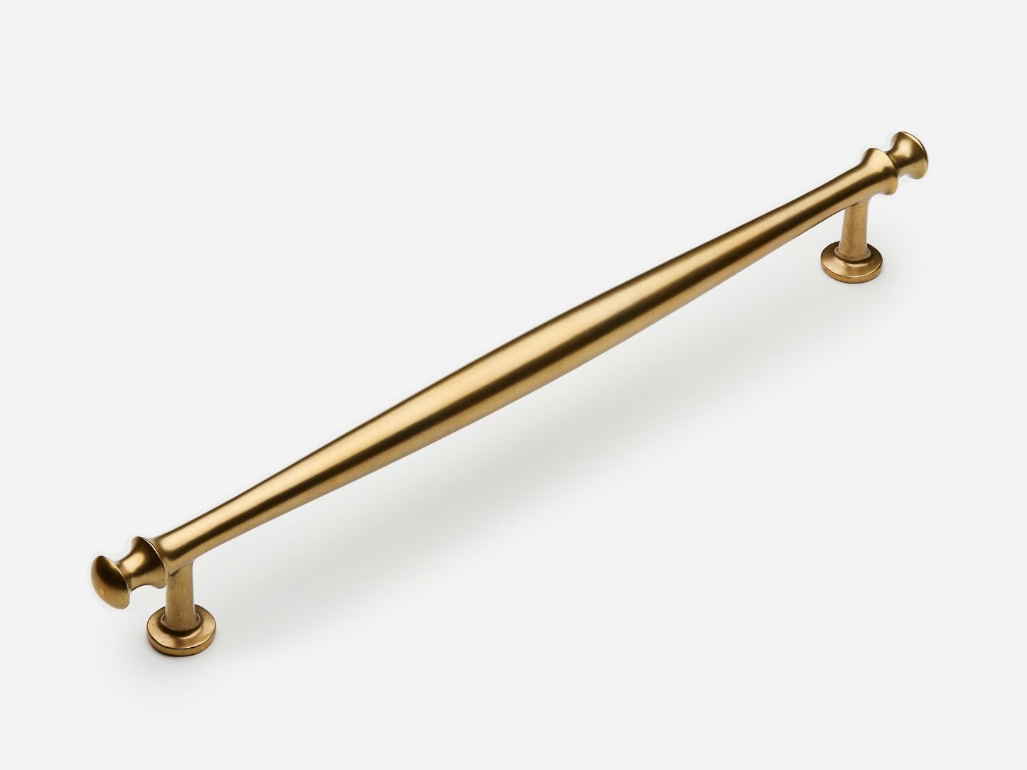 Solid brass Helena appliance pull, 12 inches, in an aged brass finish for cabinets.