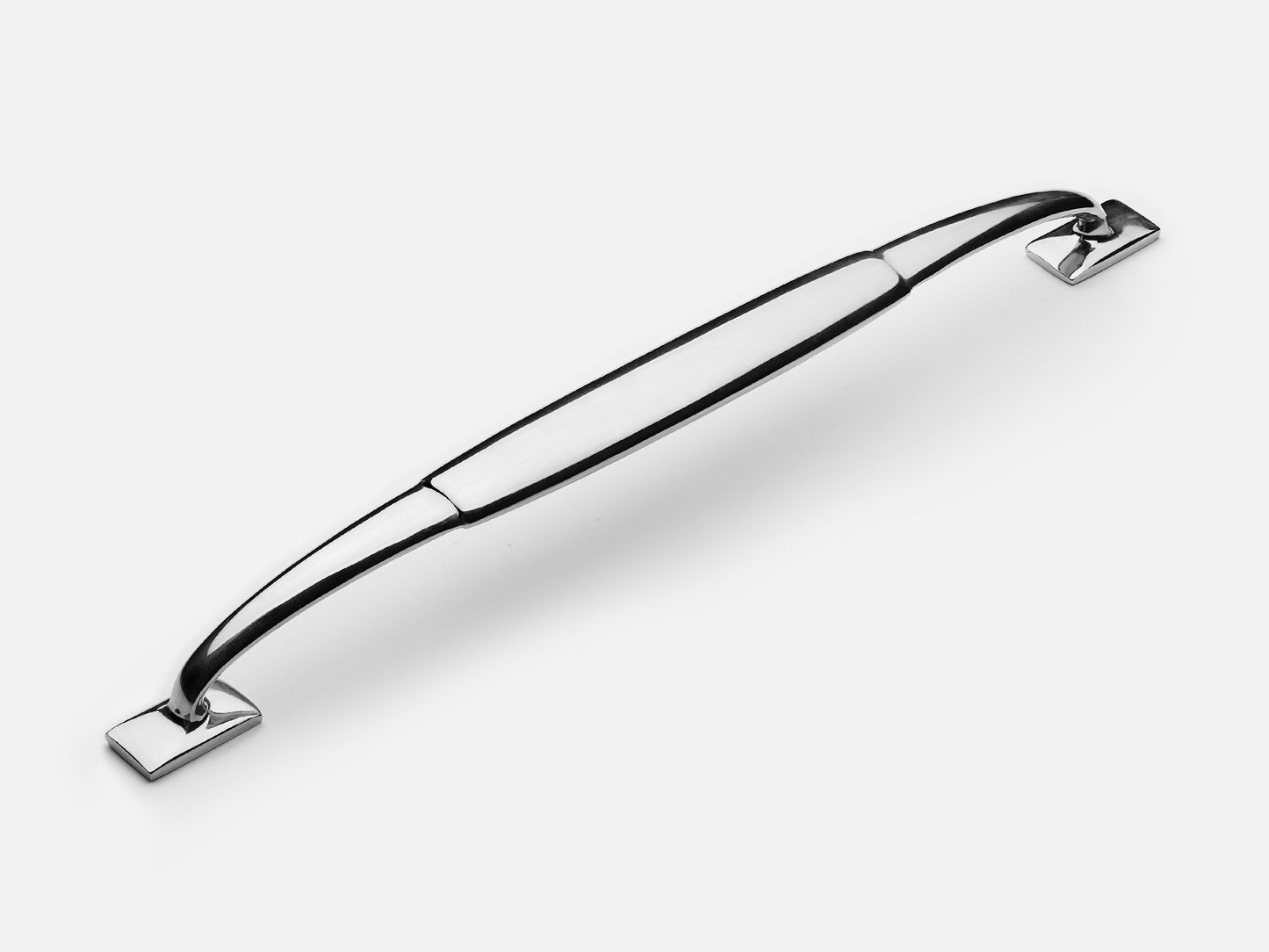 Solid brass Packard appliance pull, 12 inches, in a polished nickel finish for cabinets.