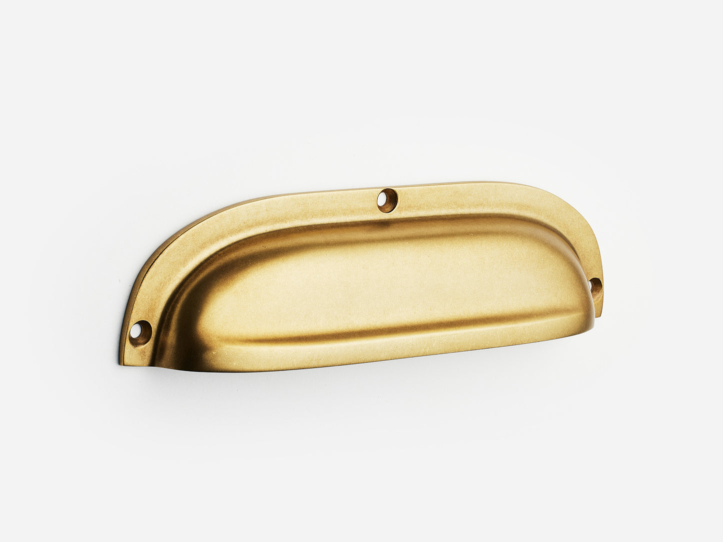 Solid brass Admiral bin pull, 6 inches, in an aged brass finish for cabinets.