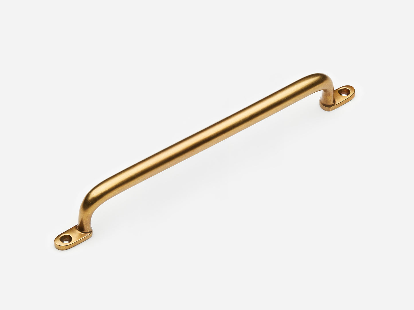 Solid brass Butler drawer pull, 8 inches, in an aged brass finish for cabinets.