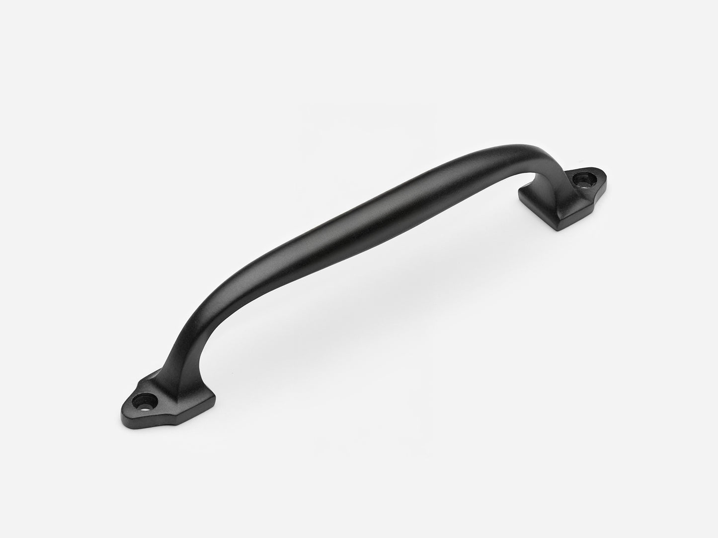Solid brass Georgian drawer pull, 6 inches, in a matte black finish for cabinets.