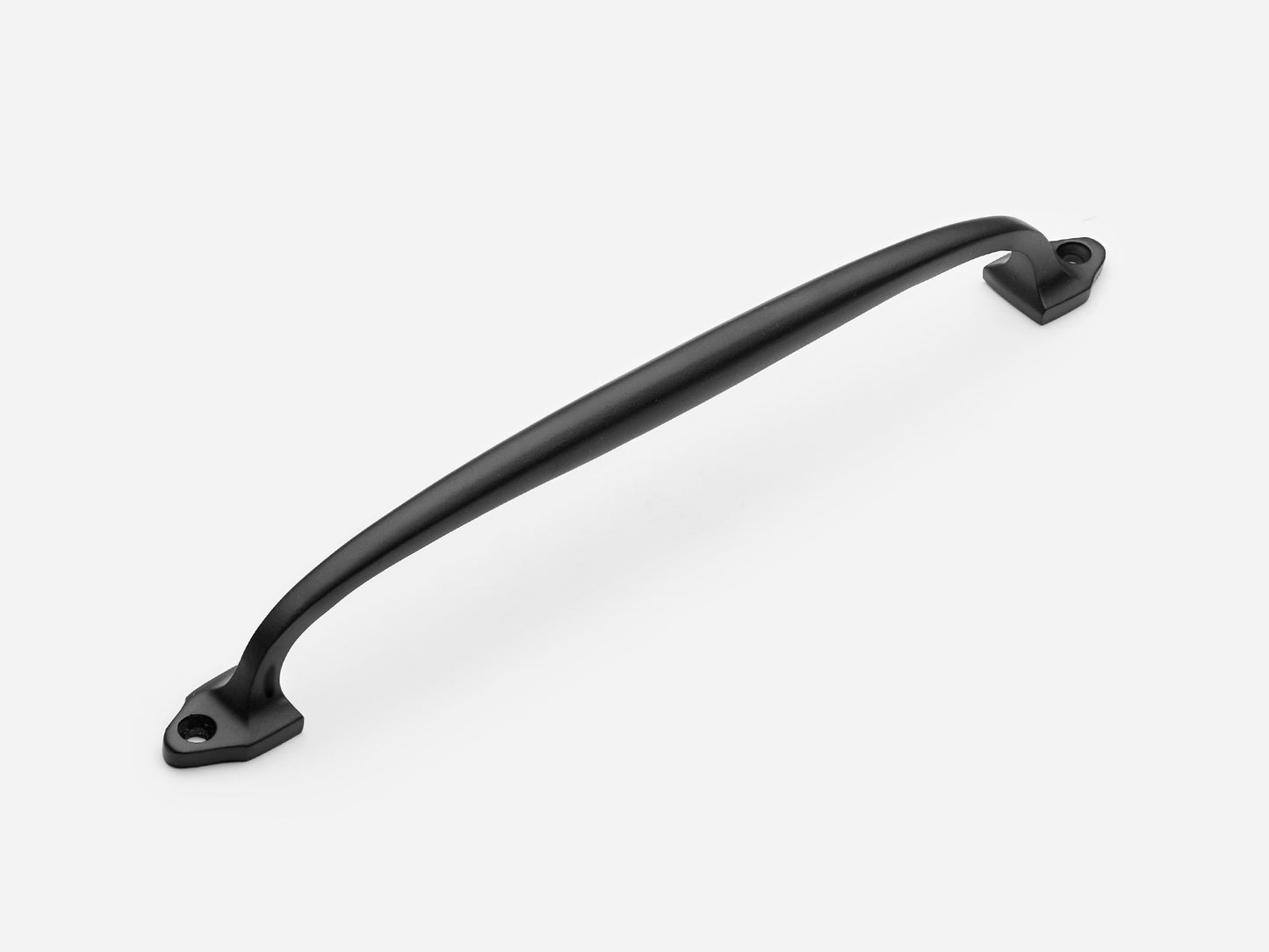 Solid brass Georgian drawer pull, 8 inches, in a matte black finish for cabinets.