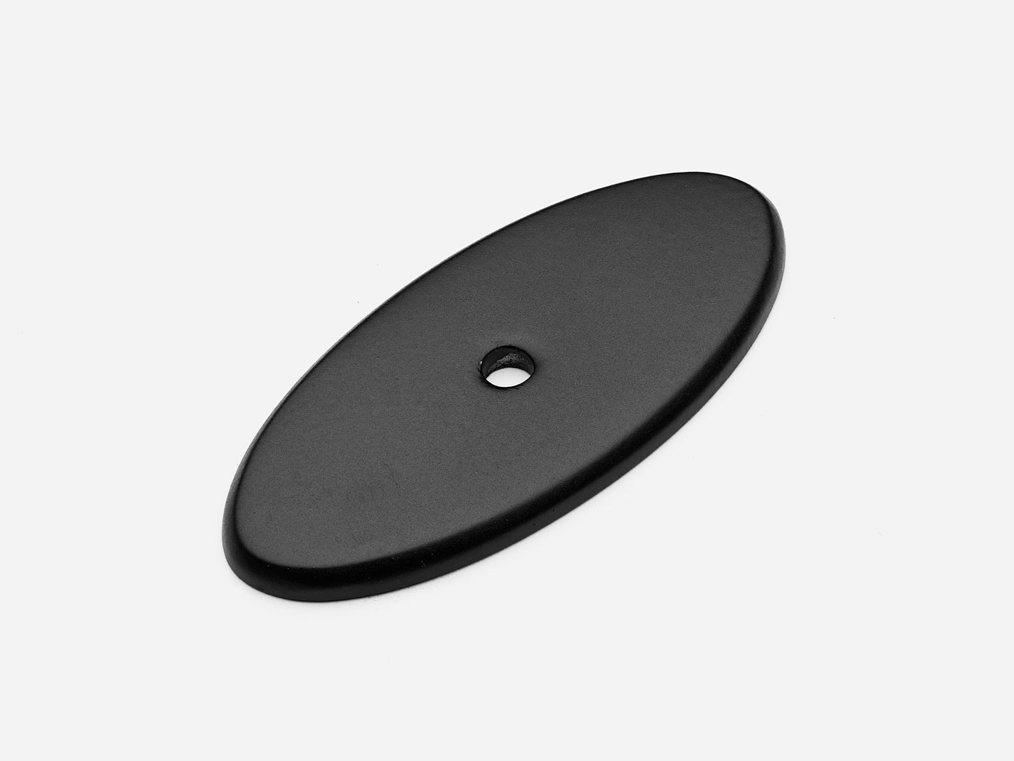 Solid brass Oval backplate, 2.5 inch, matte black finish for knobs on cabinets.