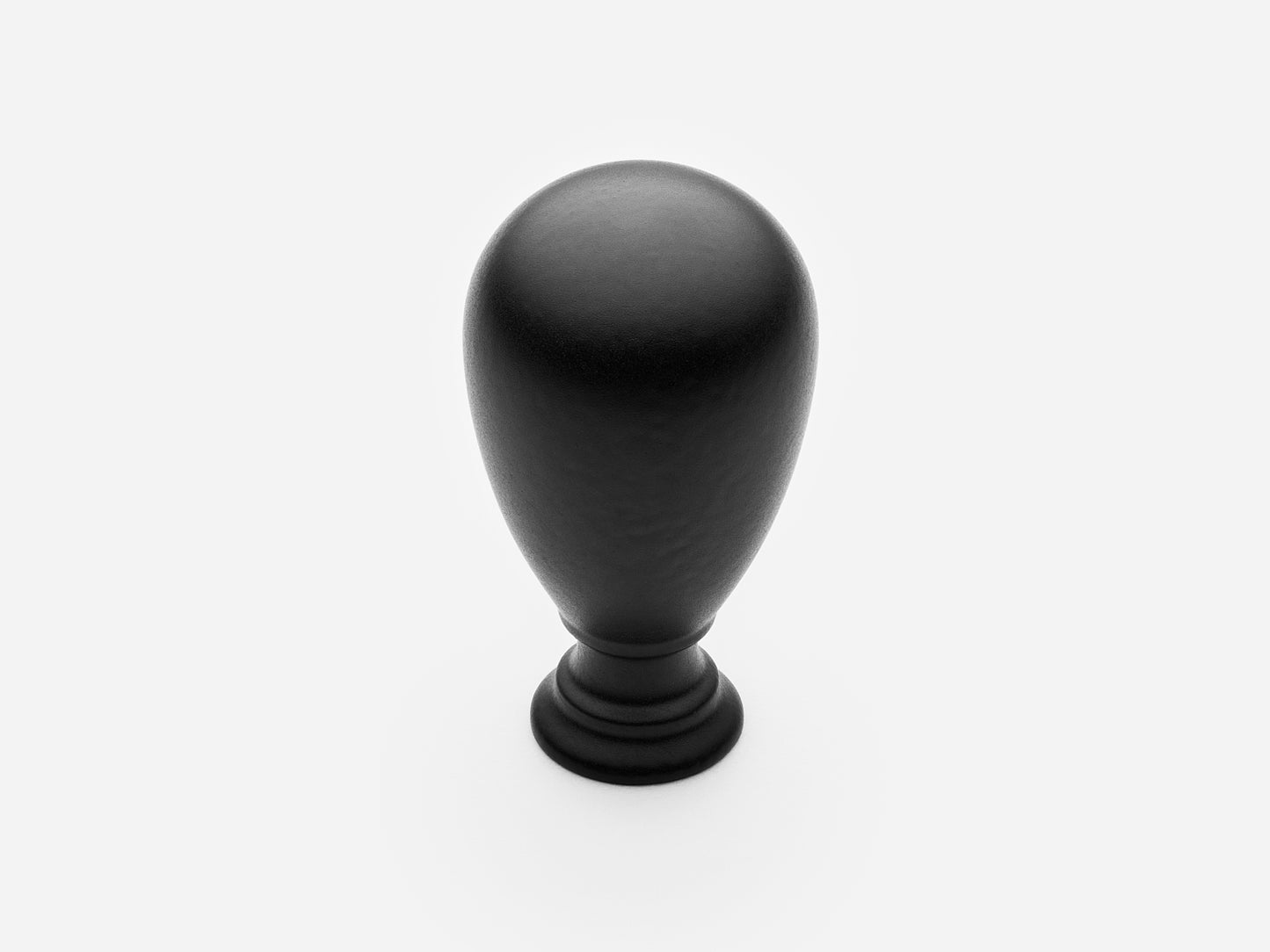 Solid brass Rose Knob, large size, in an matte black finish for cabinets.