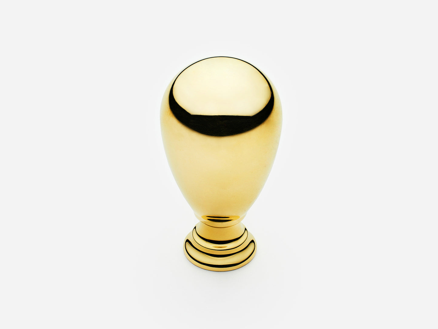 Solid brass Rose Knob, large size, in an unlacquered polished brass finish for cabinets.