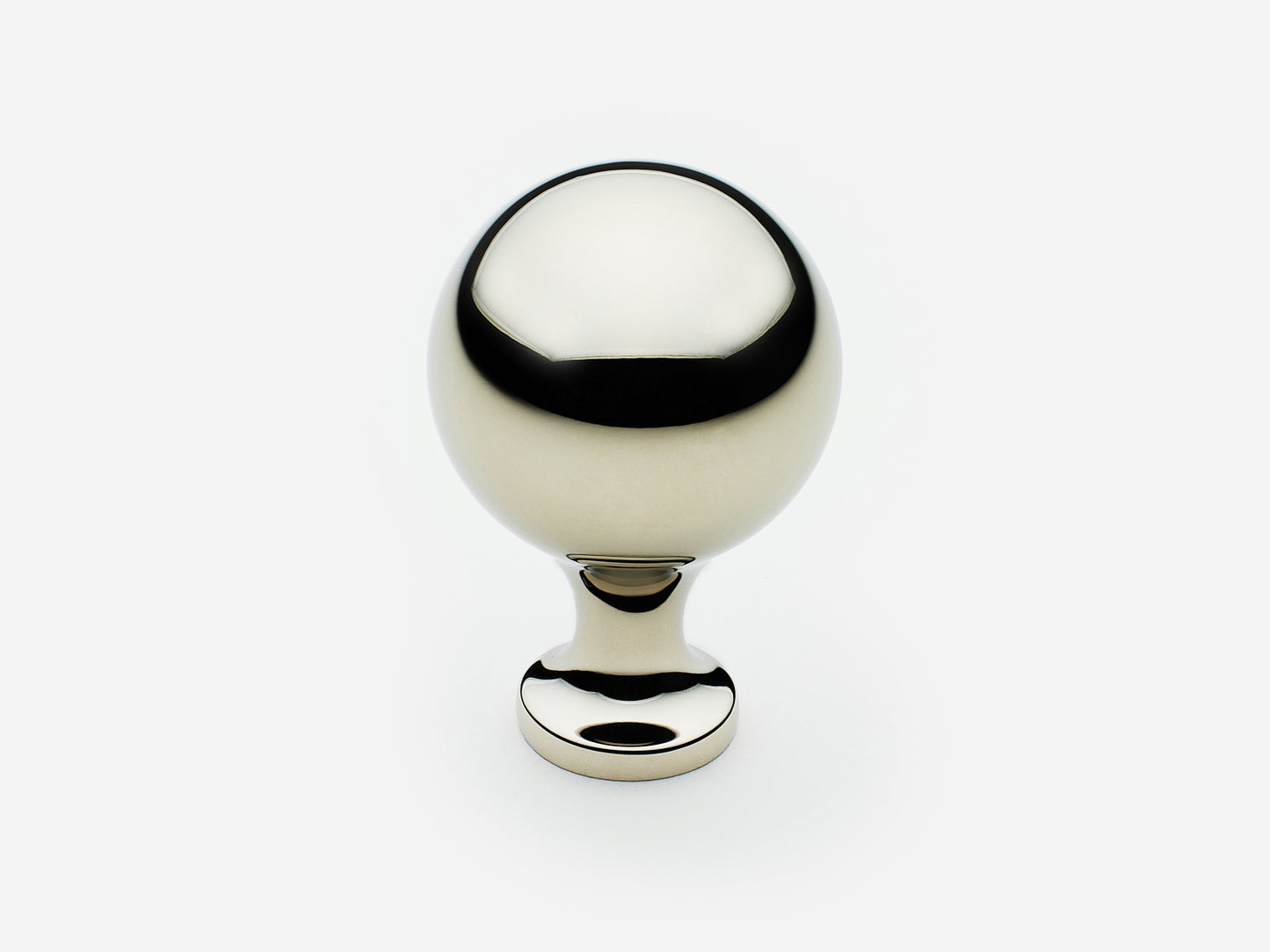 Solid brass Serenity Knob, large size, in a polished nickel finish for cabinets.