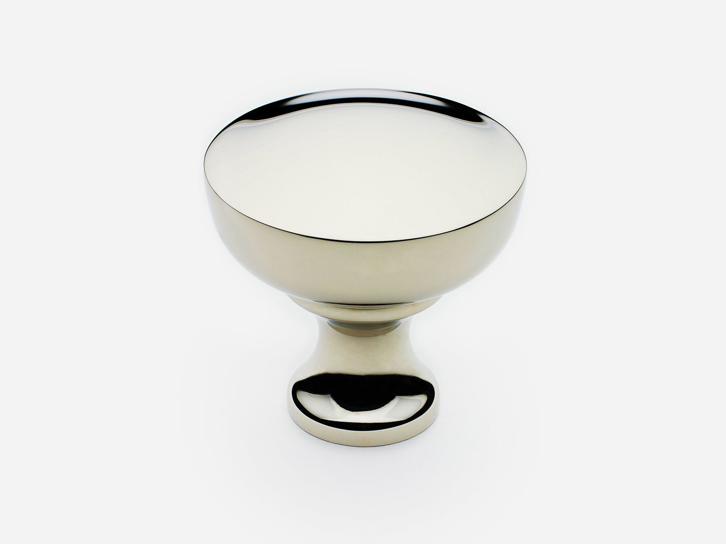 Solid brass Triumph Knob, large size, in a polished nickel finish for cabinets.