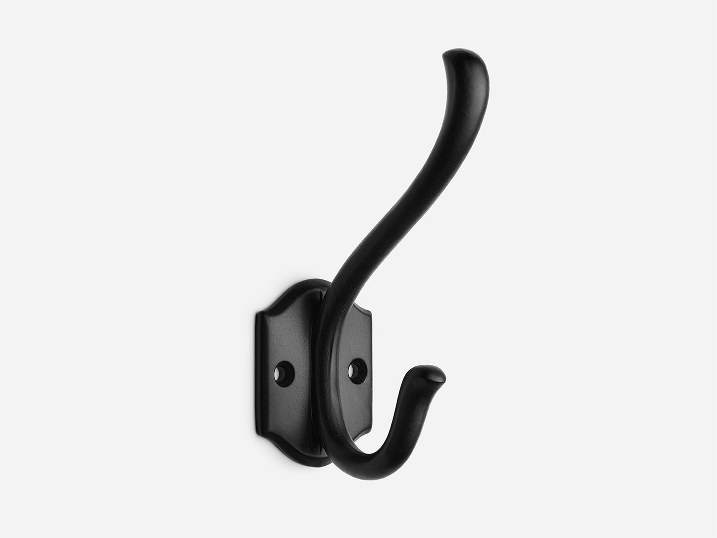 Solid Brass Hampton Double Hook in Matte Black Finish
