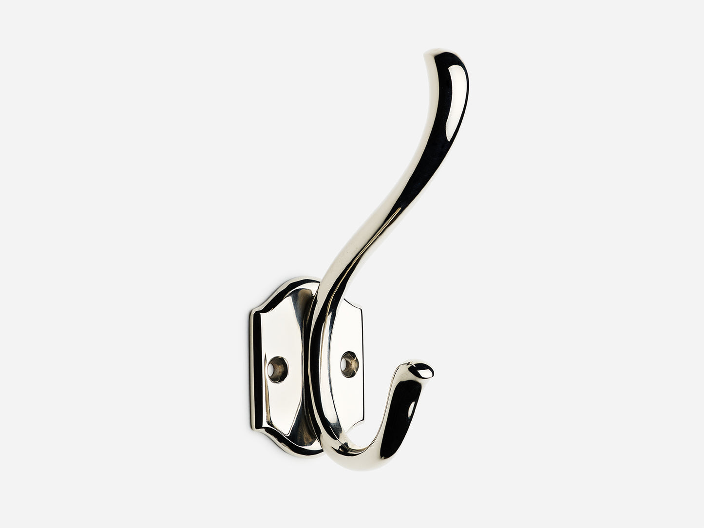 Solid Brass Hampton Double Hook in Polished Nickel Finish