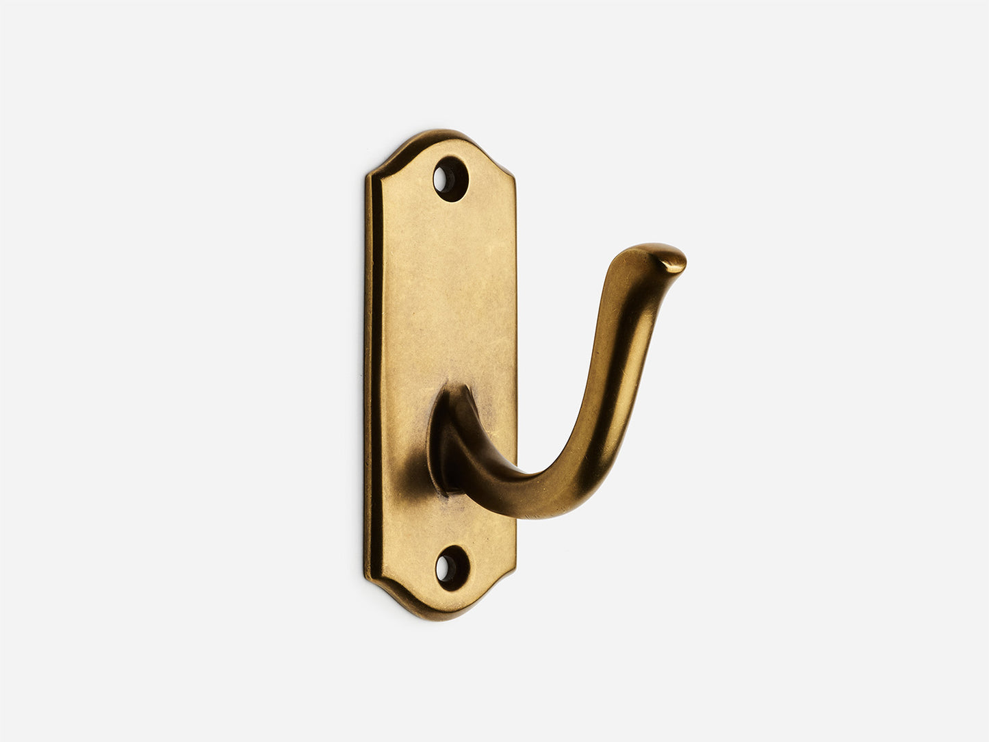 Solid Brass Hampton Single Hook in Aged Brass Finish