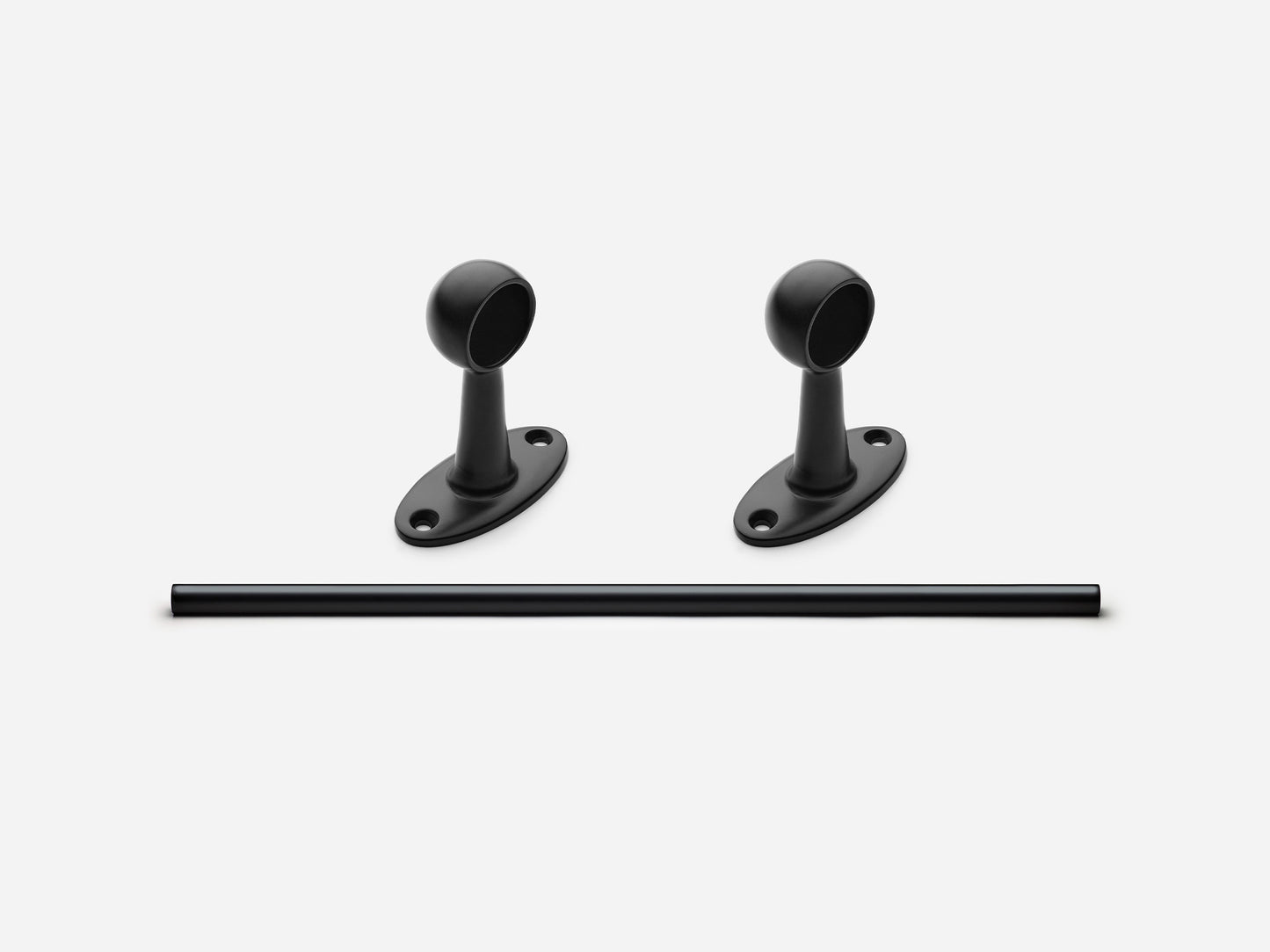 Solid brass Newark towel bar, 2 feet, in a matte black finish for kitchens and bathrooms.