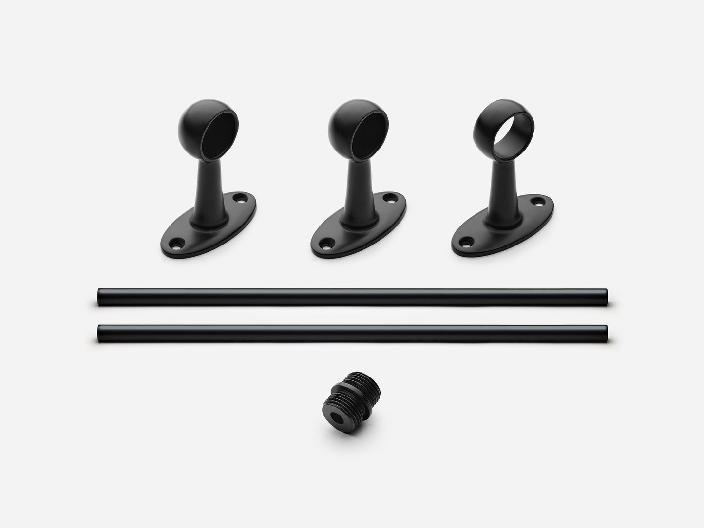 Solid brass Newark towel bar, 4 feet, in a matte black finish for kitchens and bathrooms.