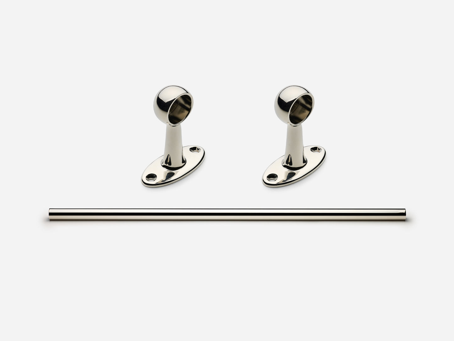 Solid brass Newark towel bar, 3 feet, in a polished nickel finish for kitchens and bathrooms.