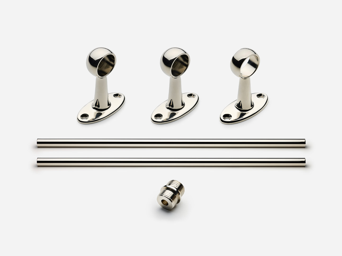 Solid brass Newark towel bar, 6 feet, in a polished nickel finish for kitchens and bathrooms.