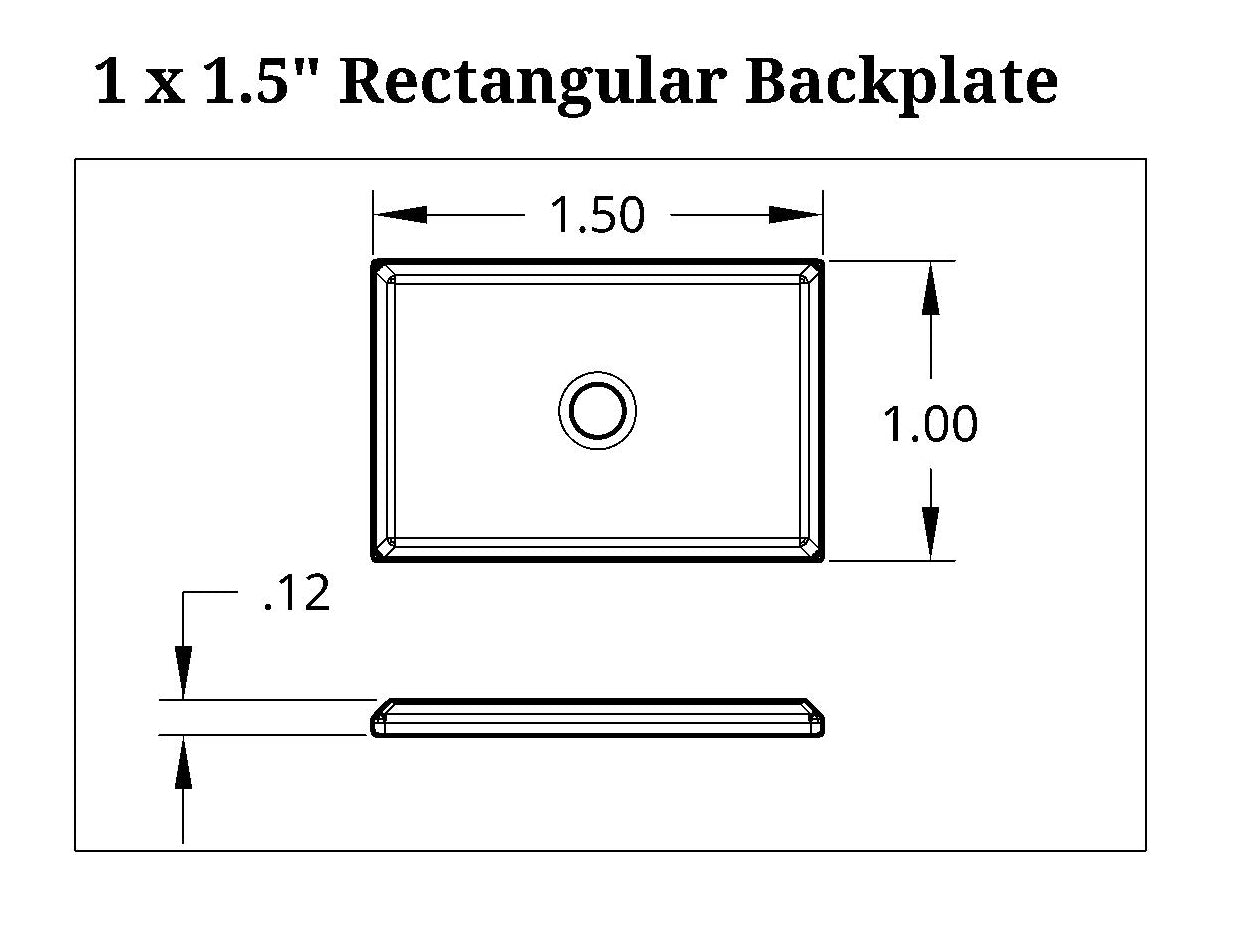 Rectangular Backplate - 1" x 1.5" | Tradition Hardware