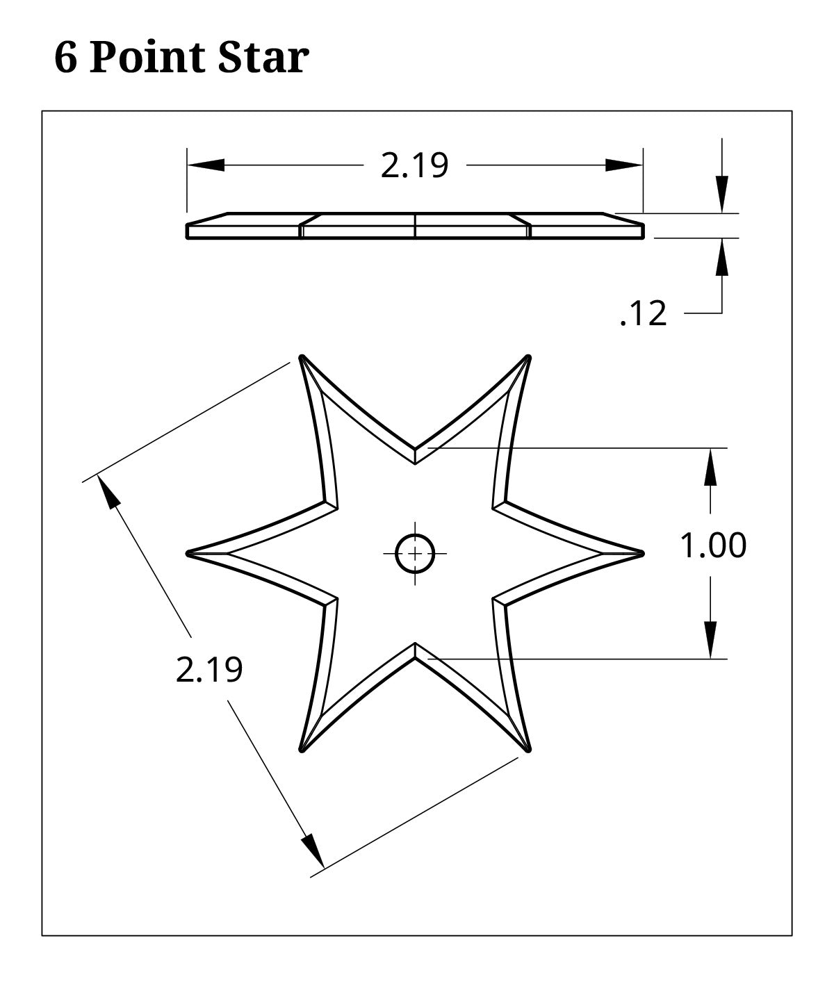 Star Backplate, 6 Point
