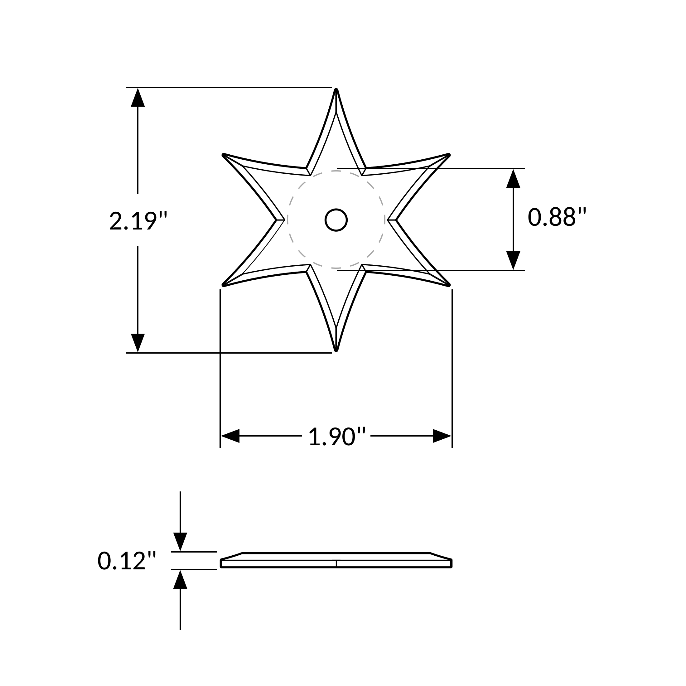 Star Backplate, 6-Point