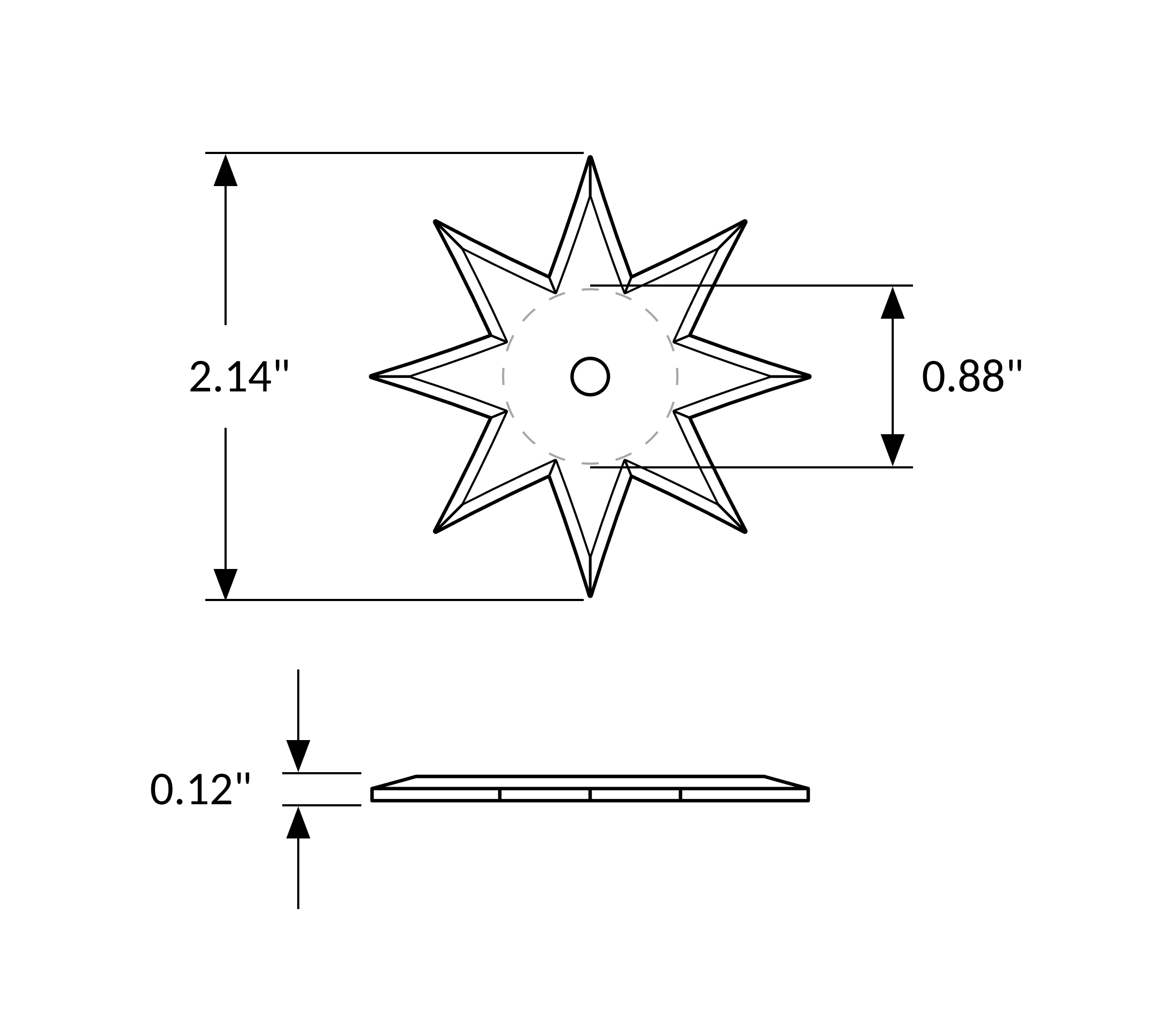 Star Backplate, 8-Point