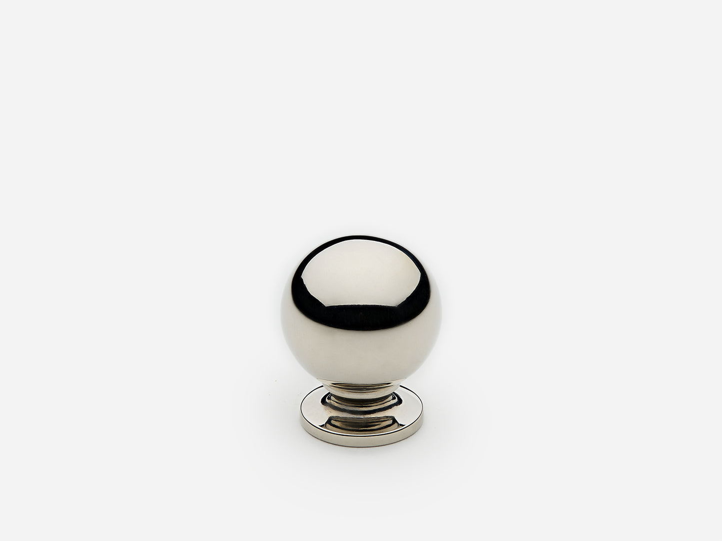 Solid brass Luxe Ball Knob, extra small size, in a polished nickel finish for cabinets.