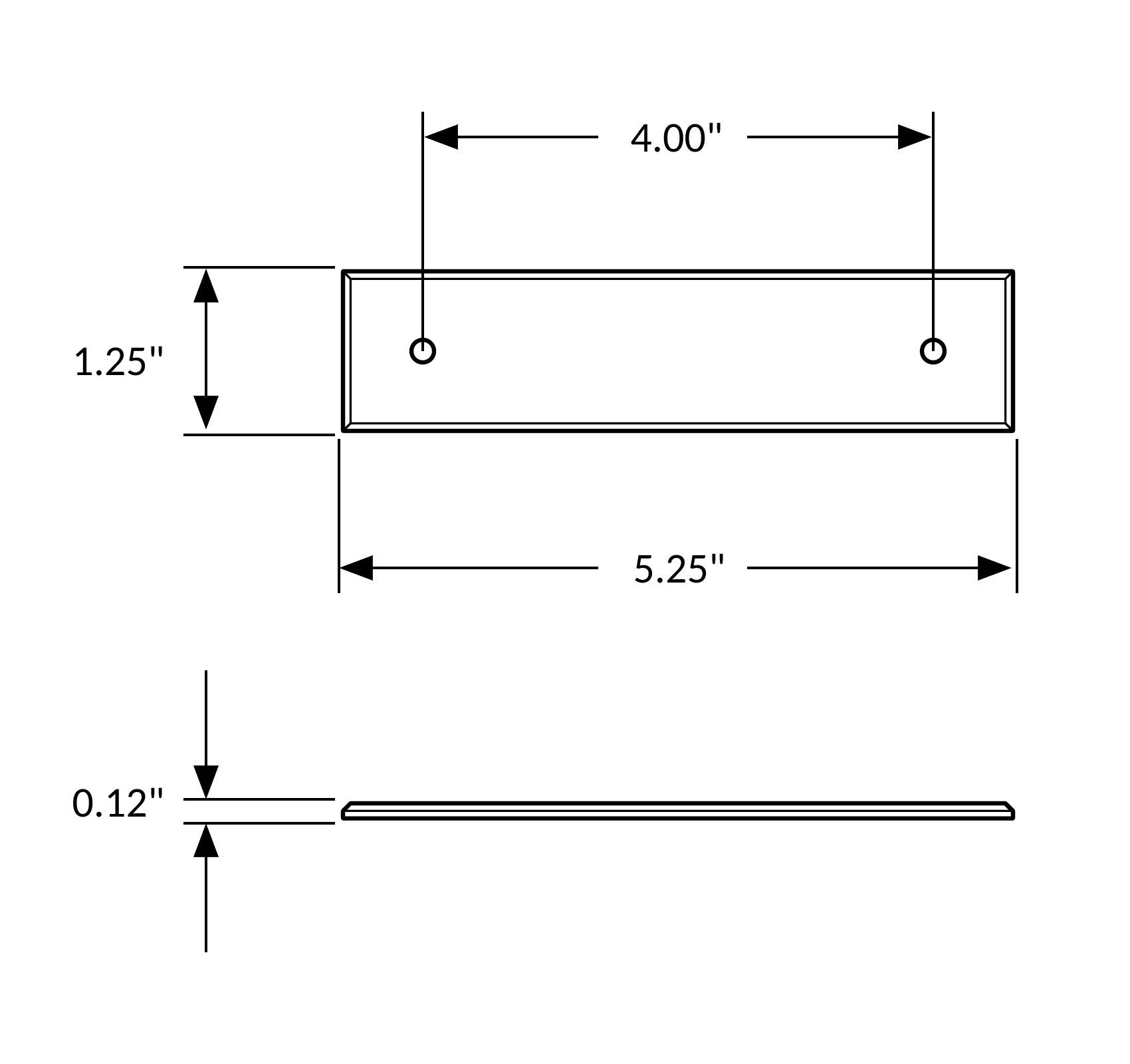 Rectangular Pull Backplate, 4