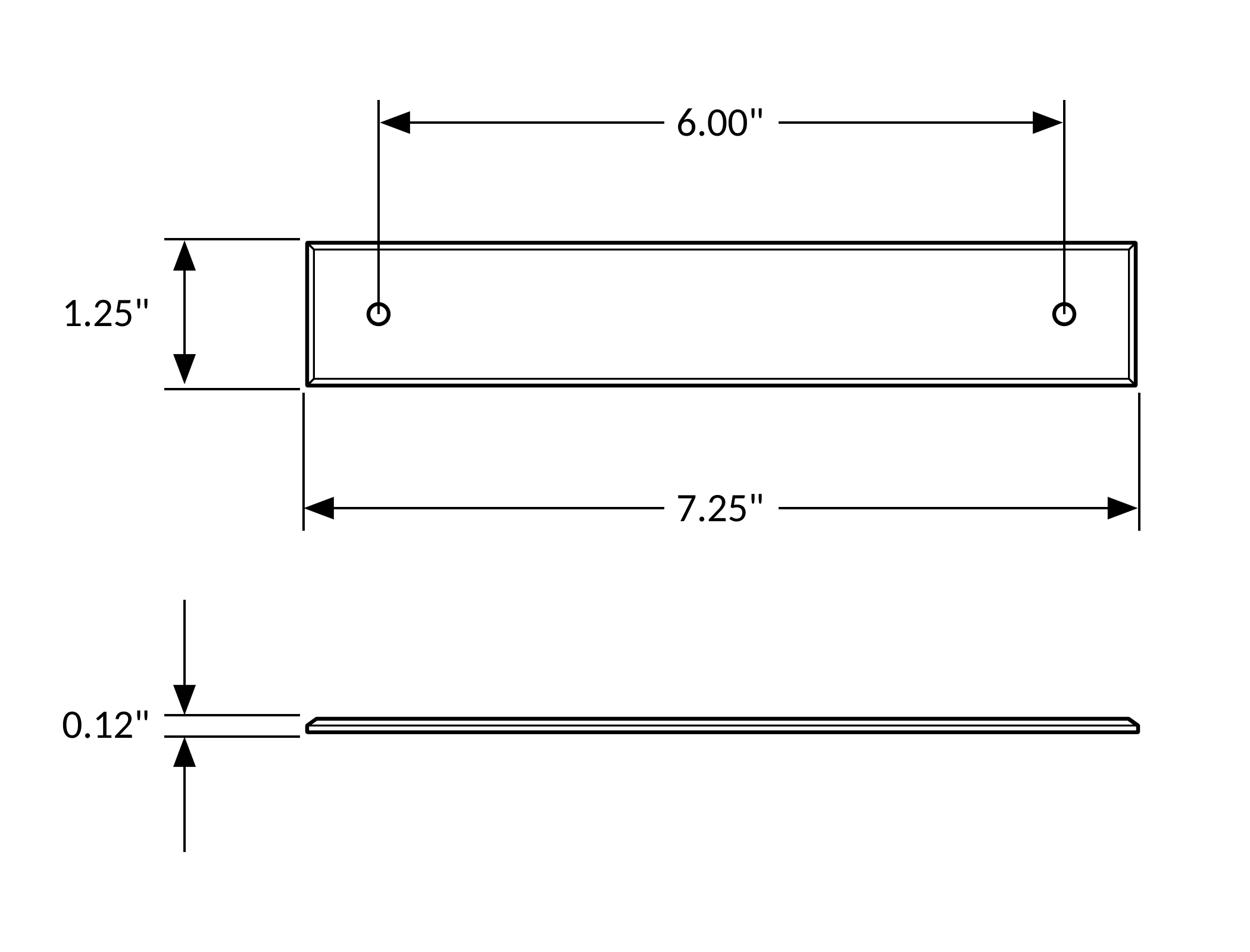 Rectangular Pull Backplate, 6