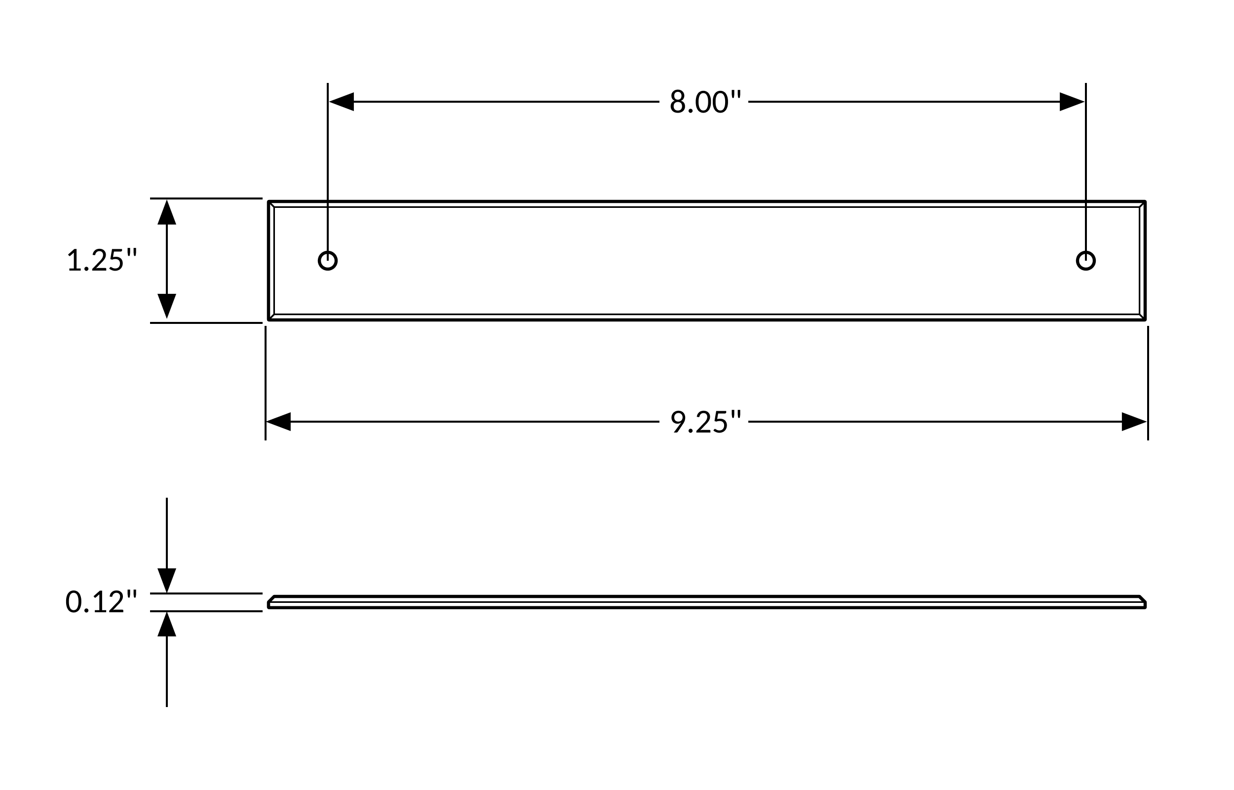 Rectangular Pull Backplate, 8