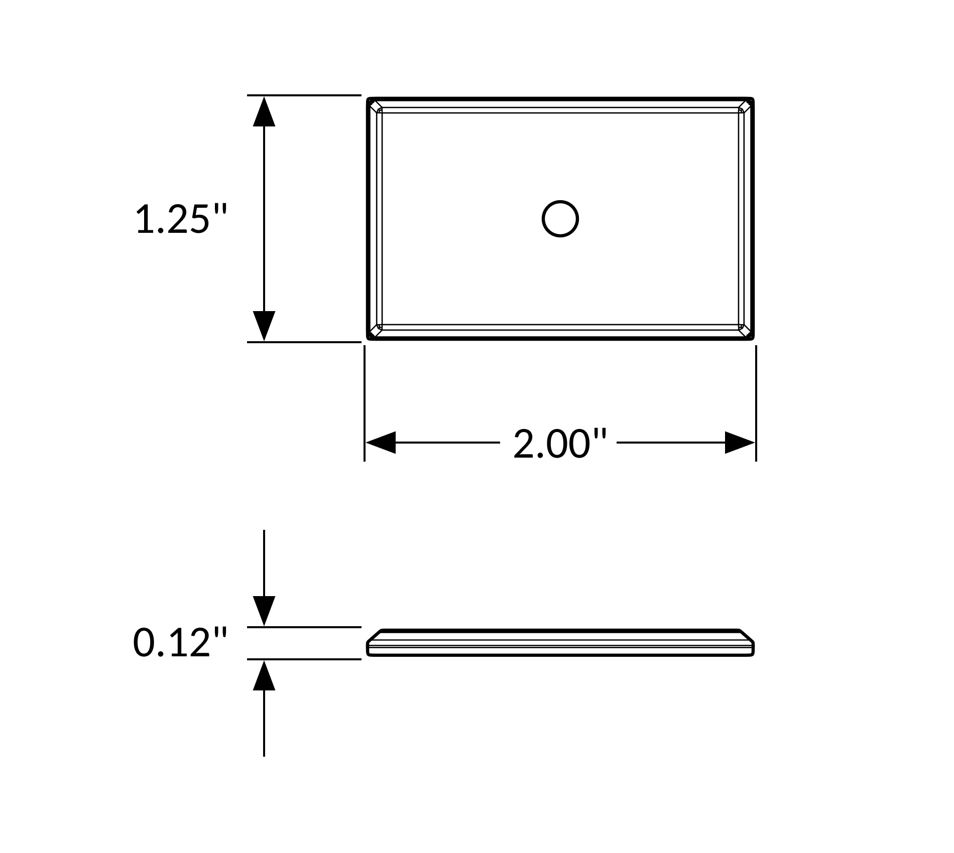 Rectangular Backplate, 1.25