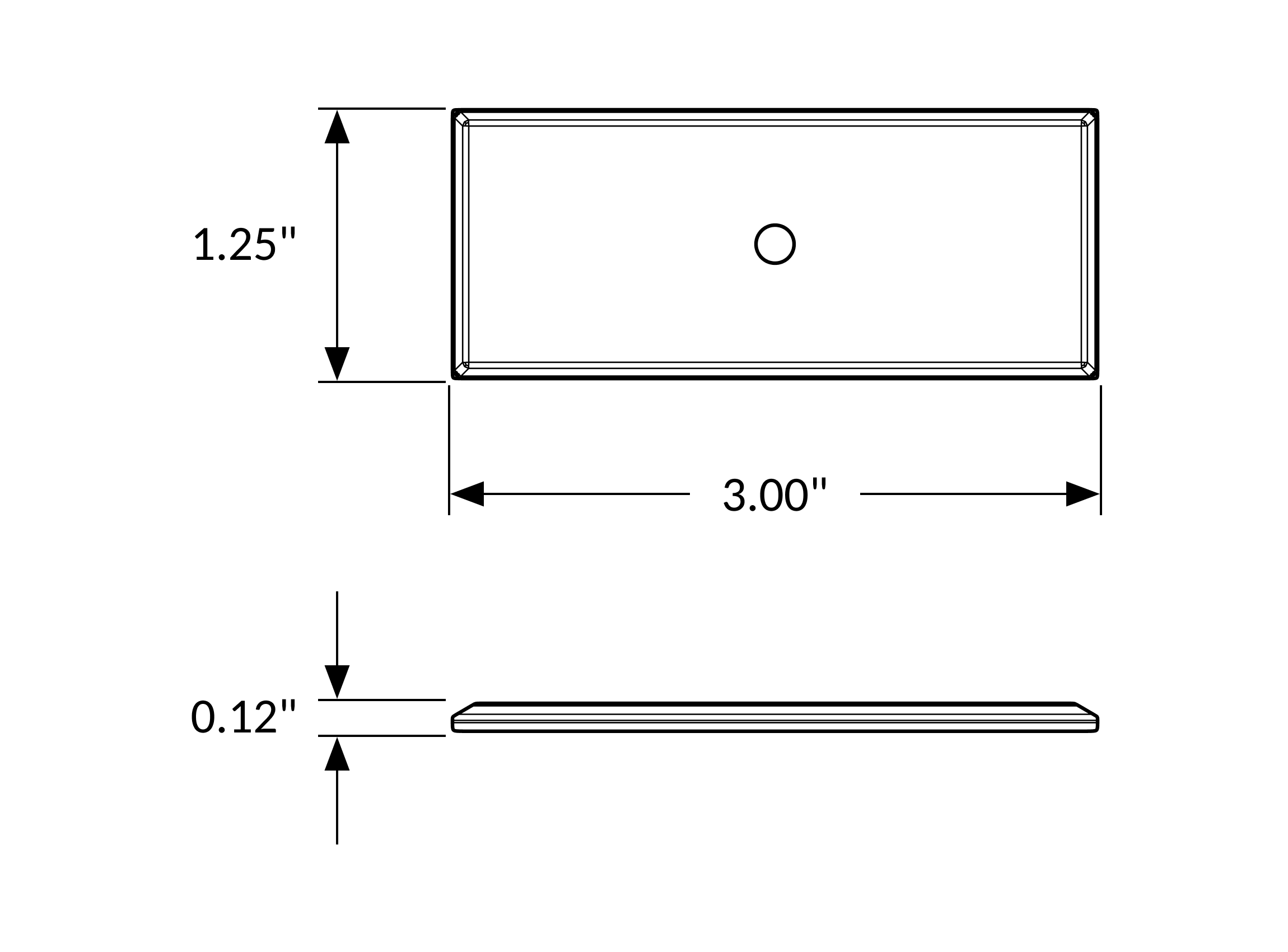 Rectangular Backplate, 1.25