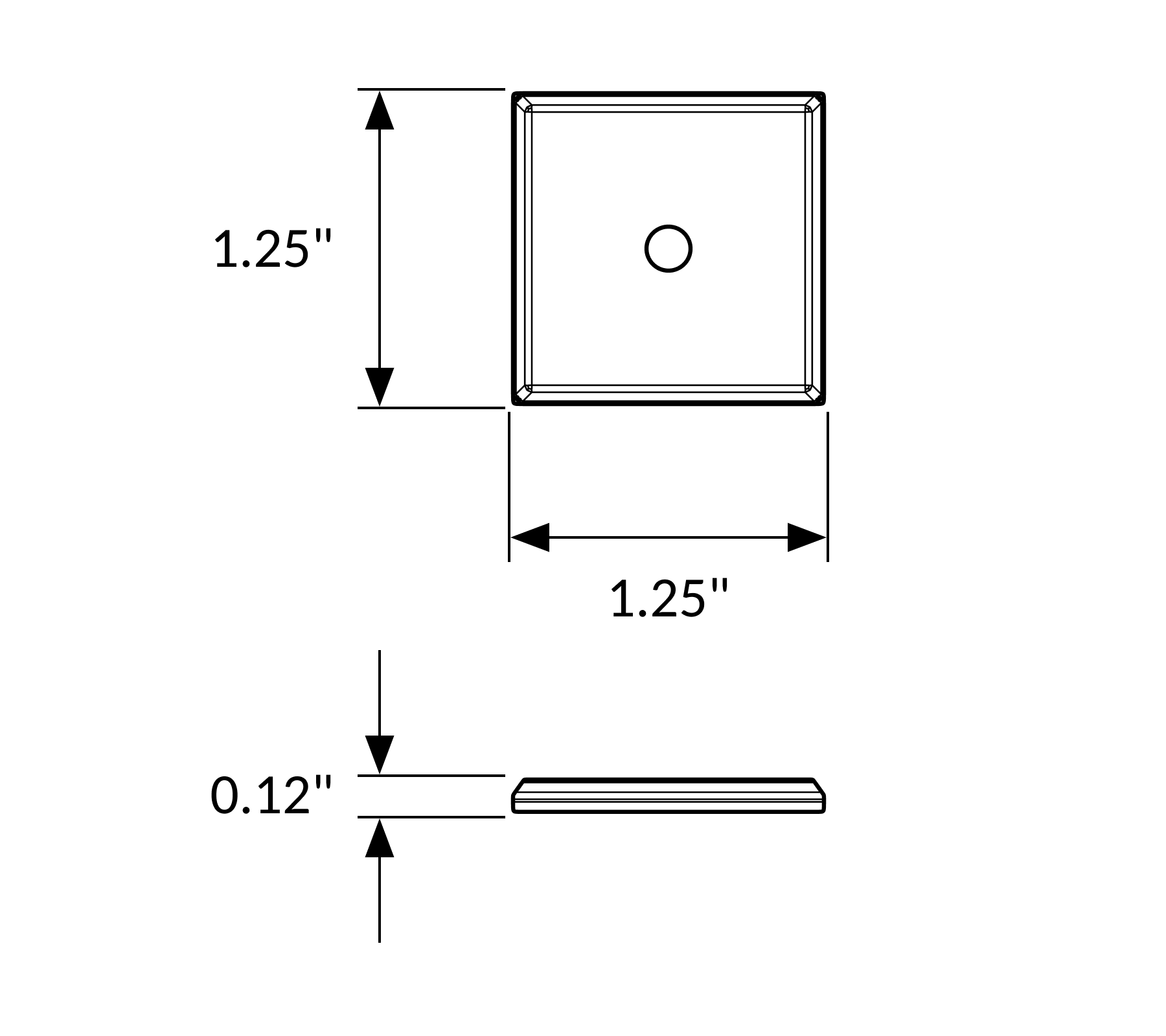Square Backplate, 1.25