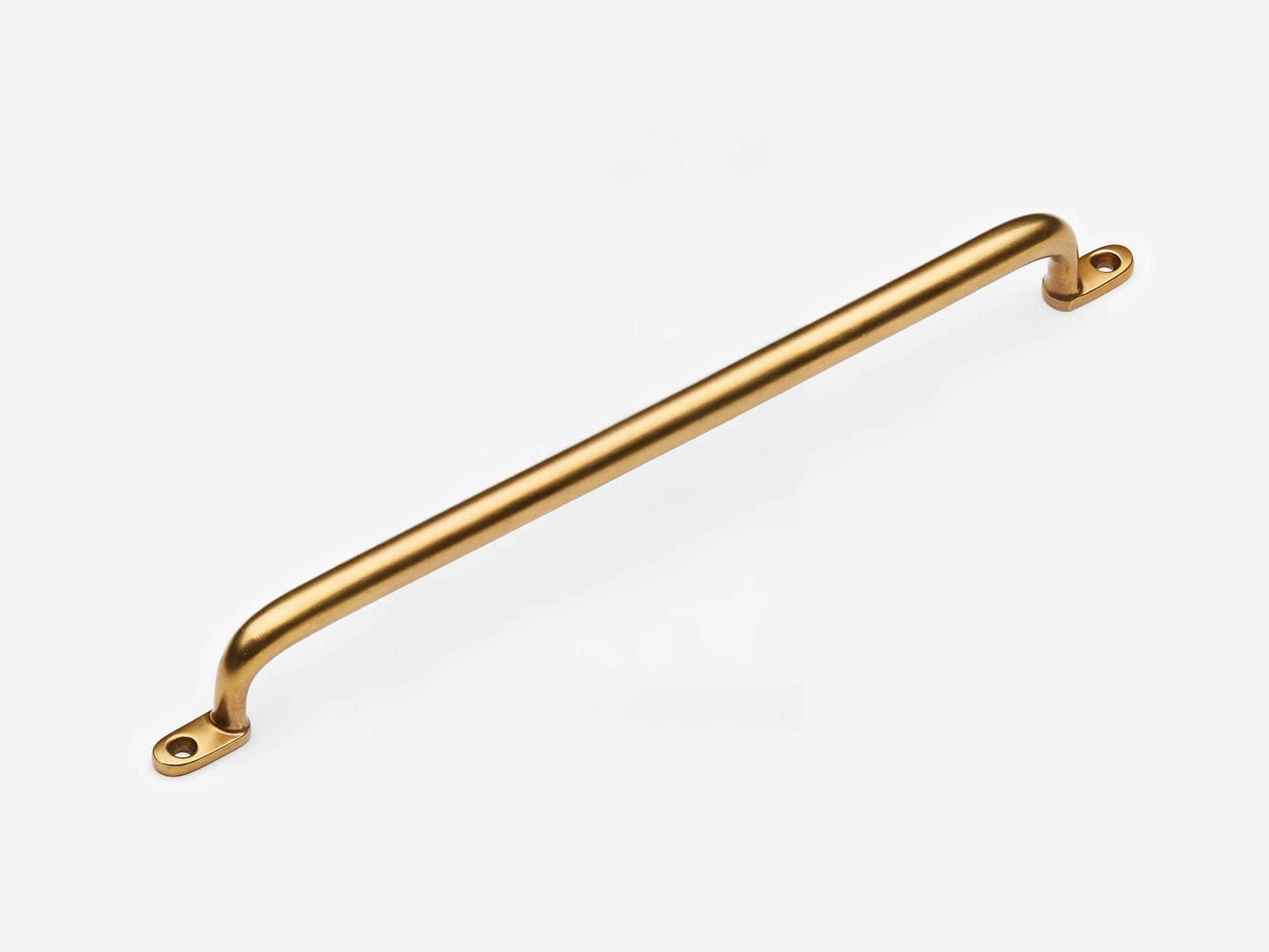 Solid brass Butler appliance pull, 12 inches, in an aged brass finish for cabinets.
