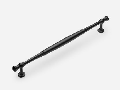 Solid brass Windsor appliance pull, 12 inches, in a matte black finish for cabinets.