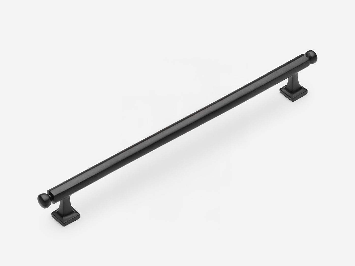 Solid brass Wright appliance pull, 12 inches, in a matte black finish for cabinets.