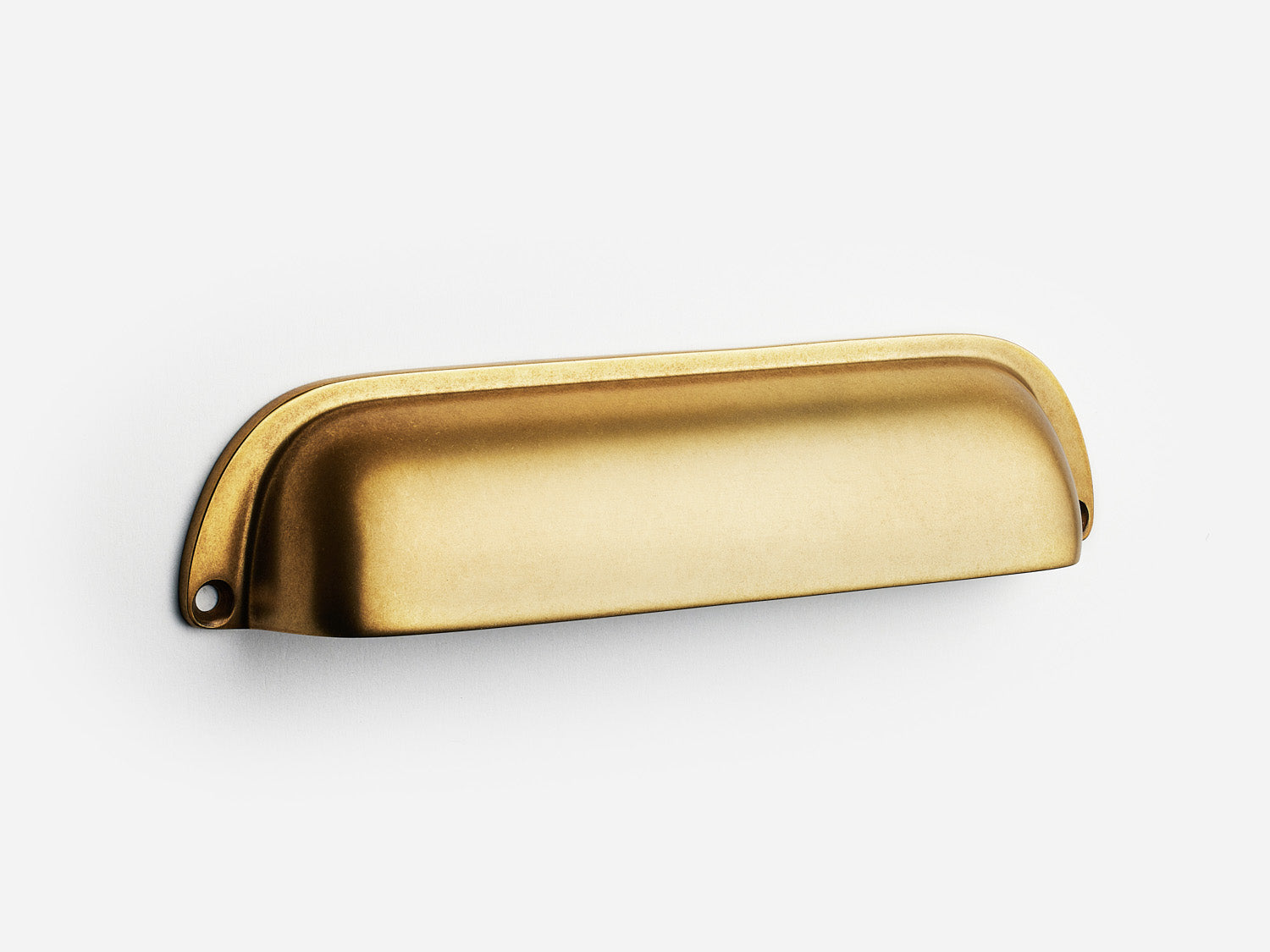 Solid brass Dane bin pull, 6 inches, in an aged brass finish for cabinets.