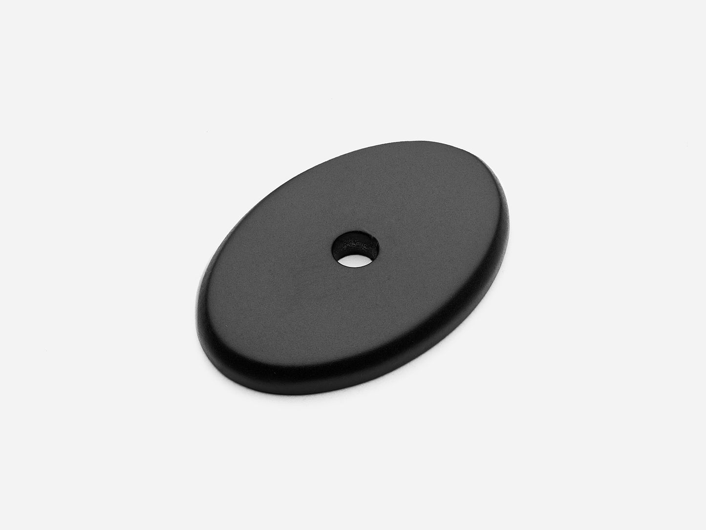 Solid brass Oval backplate, 1-5 inch, matte black finish for knobs on cabinets.
