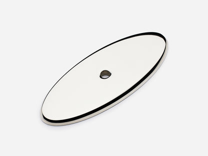 Solid brass Oval backplate, 3 inch, polished nickel finish for knobs on cabinets.