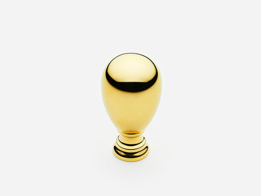 Solid brass Rose Knob, standard size, in an unlacquered polished brass finish for cabinets.