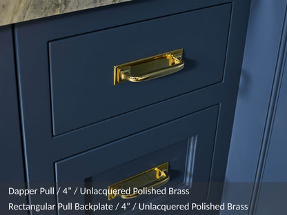 Rectangular Pull Backplate, 4" OC