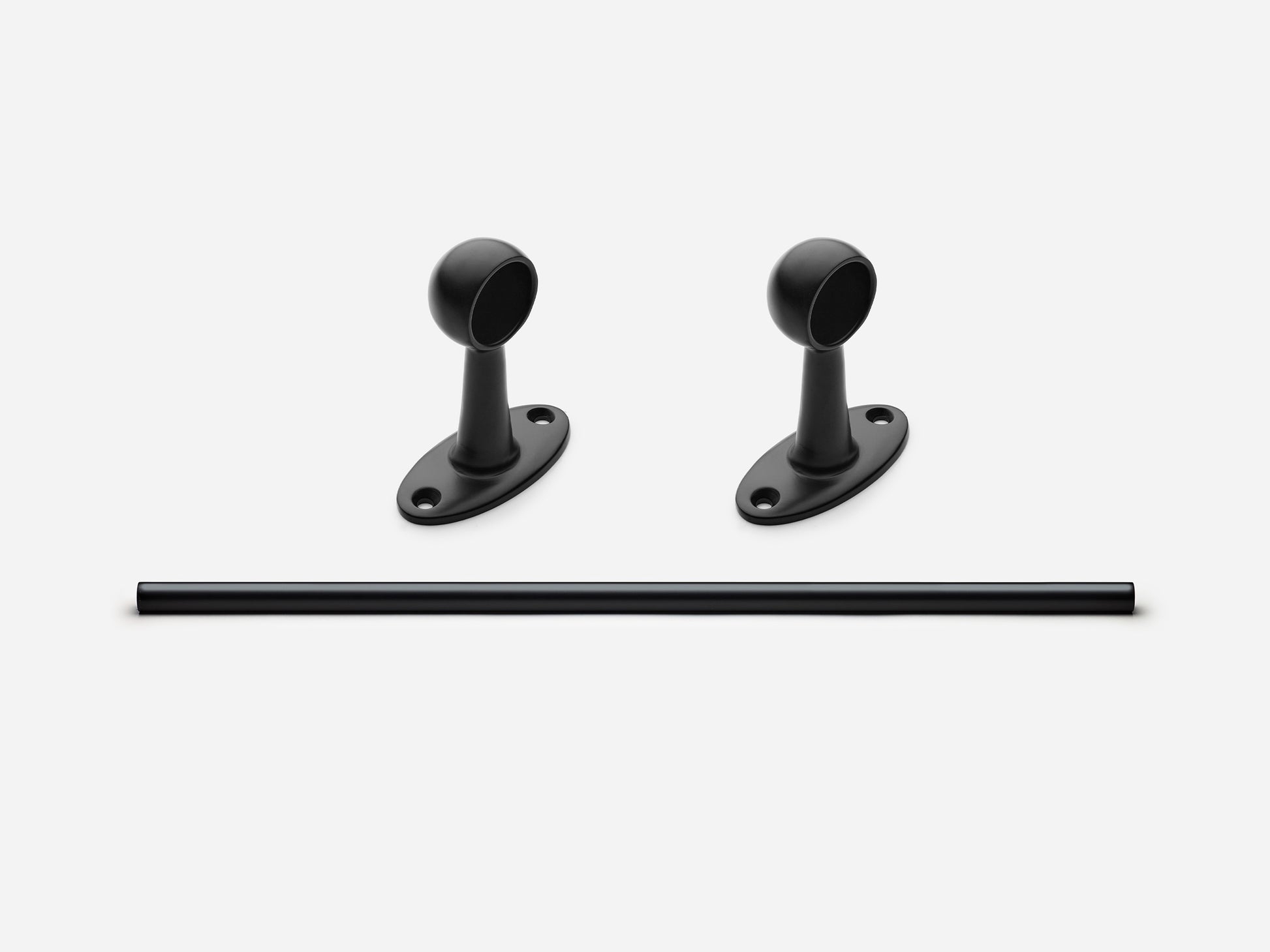 Solid brass Newark towel bar, 3 feet, in a matte black finish for kitchens and bathrooms.