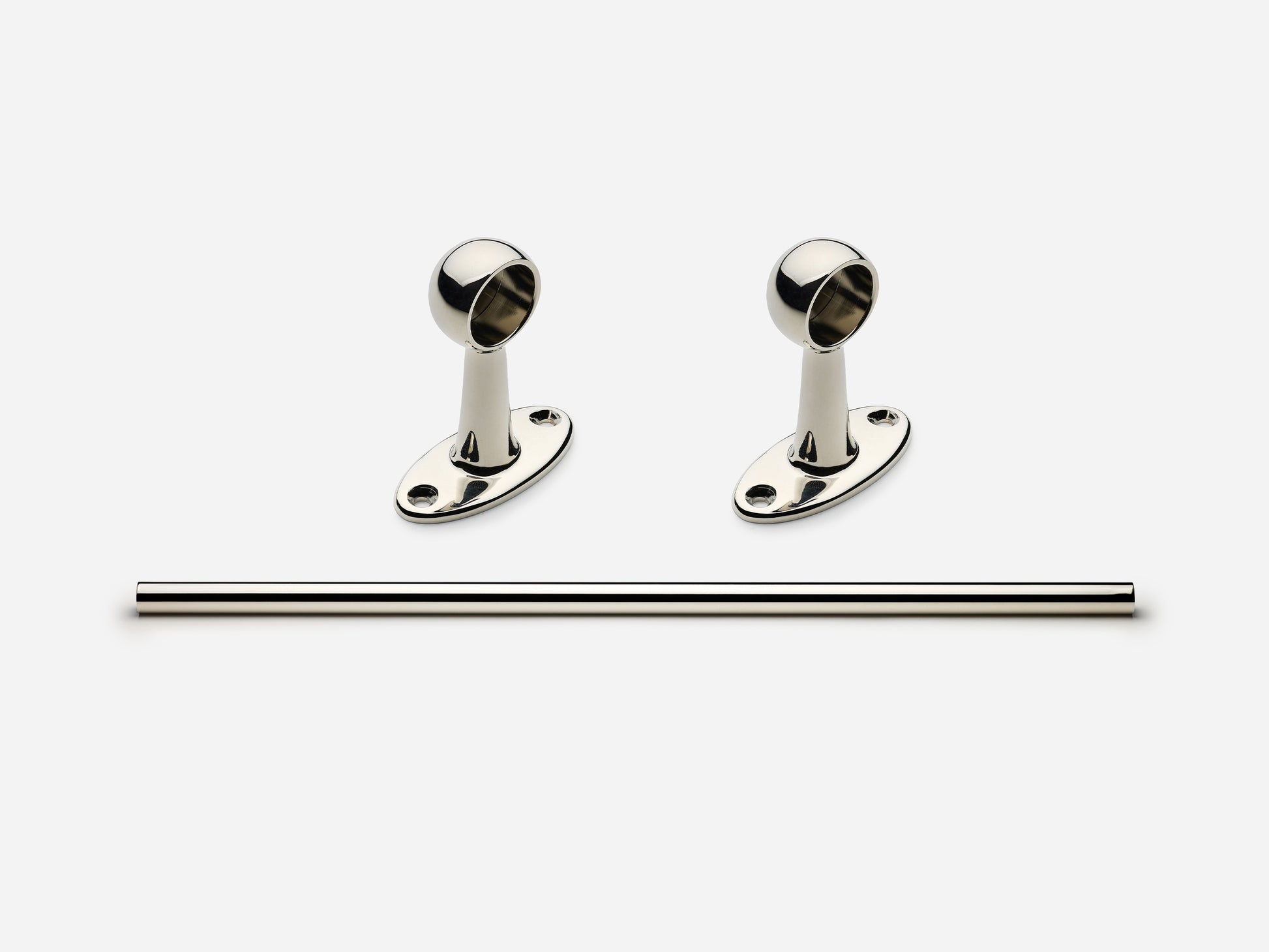Solid brass Newark towel bar, 3 feet, in a polished nickel finish for kitchens and bathrooms.