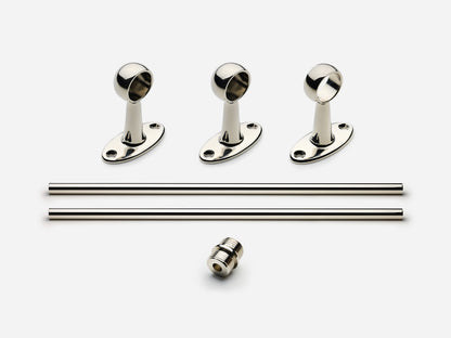 Solid brass Newark towel bar, 6 feet, in a polished nickel finish for kitchens and bathrooms.